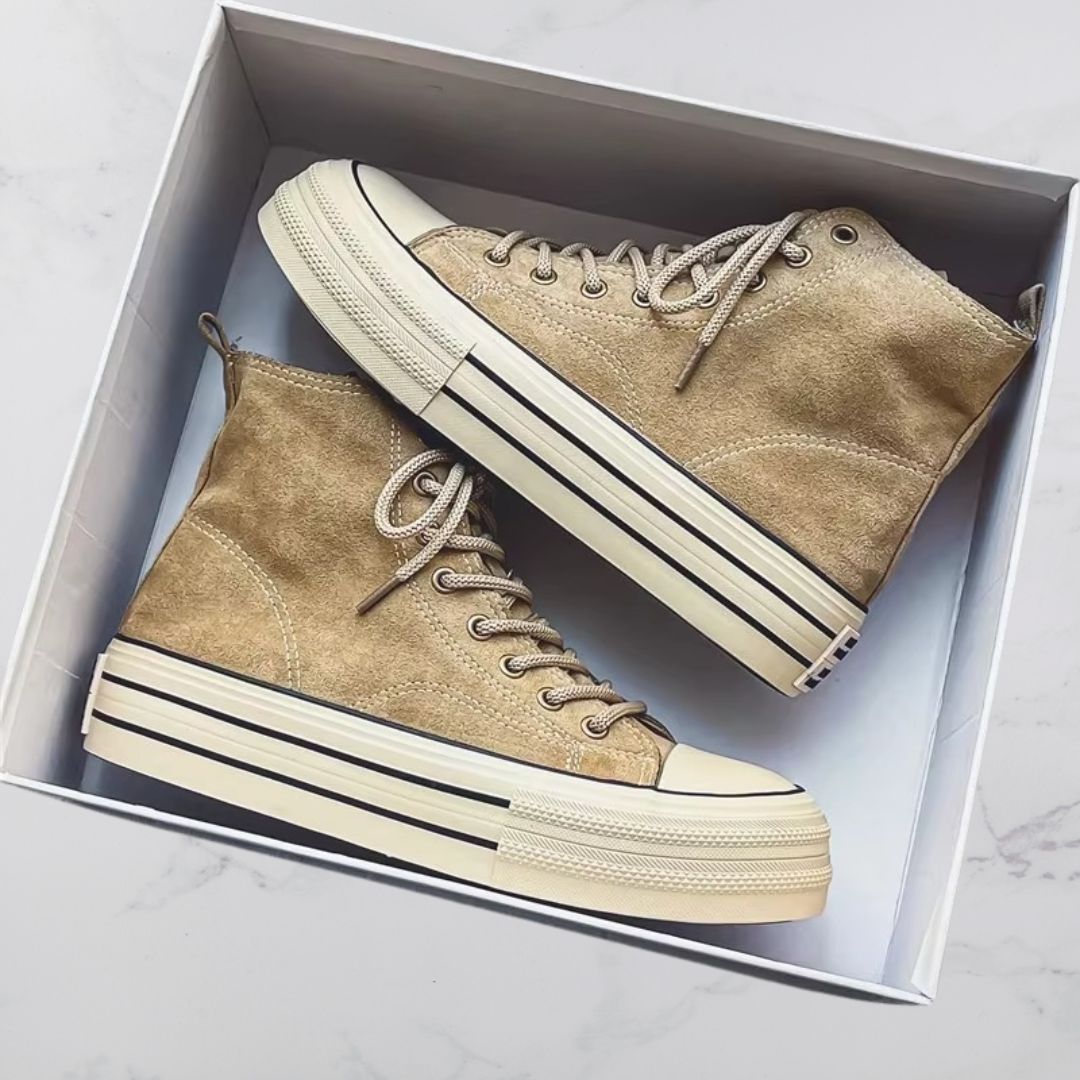 Stacked Sole Suede High-Top
