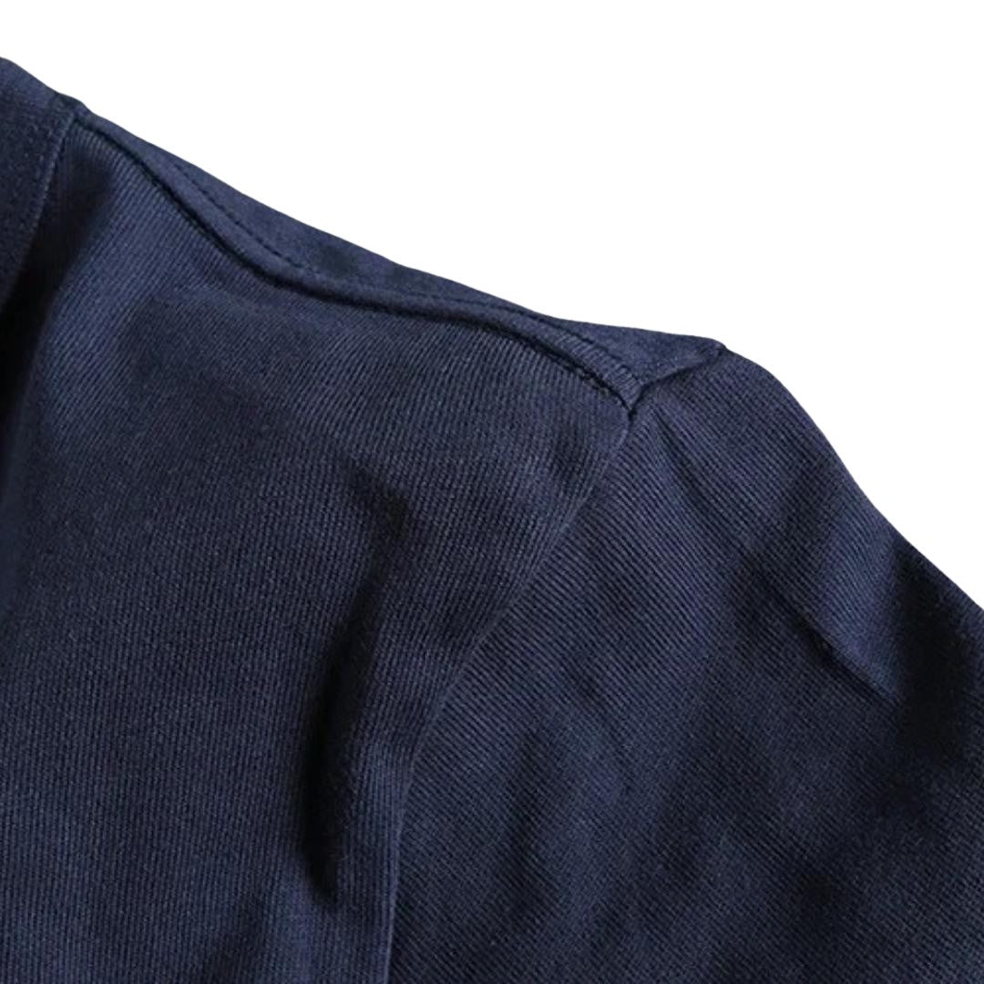 Henley Collar Long Sleeve Cotton T-Shirt