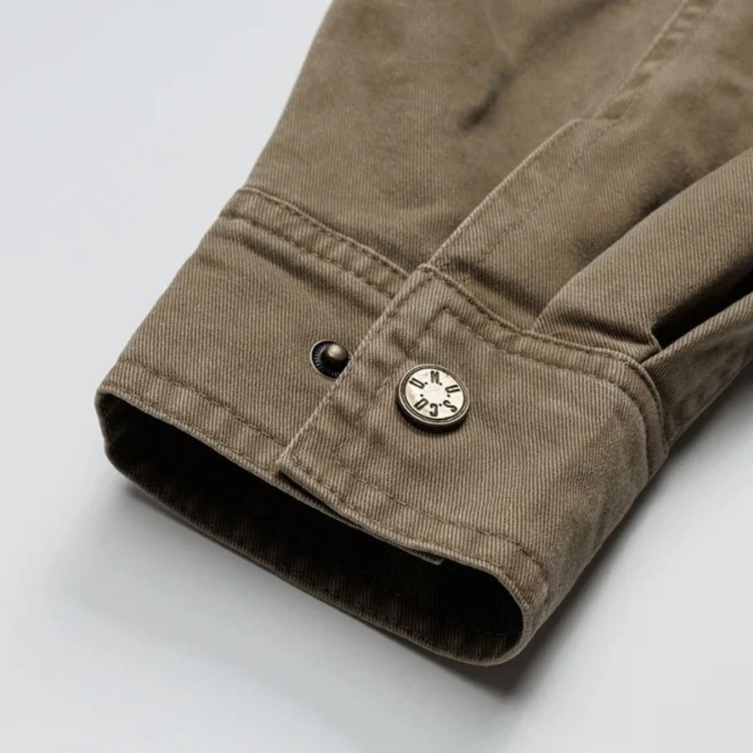 Multi Pocket Workwear Jacket with Stand Collar