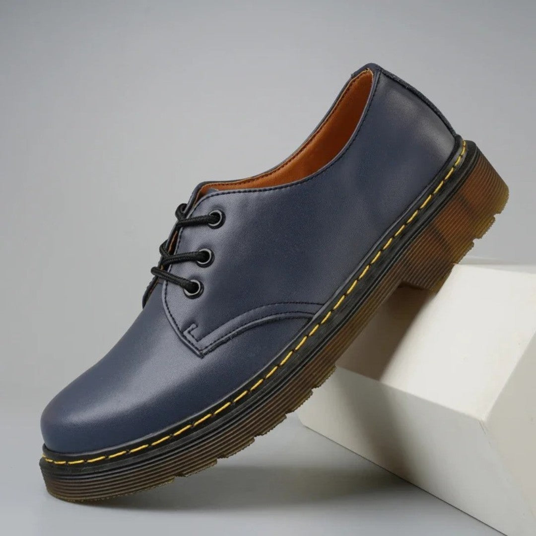 Chunky Casual Derby Shoes with Yellow Stitching