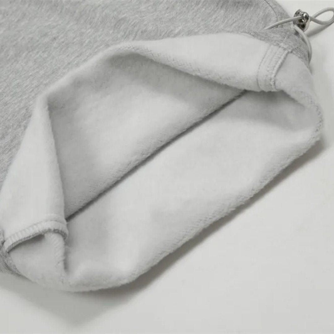 Fleece Sweatpants With Elastic Waist and Wide Legs