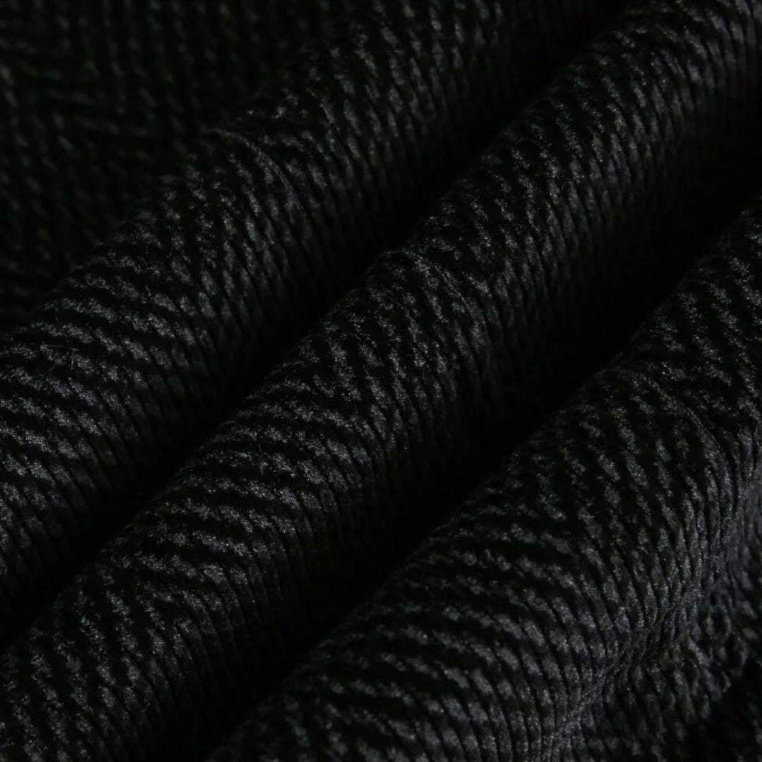 Black Funnel Neck Jacket With Asymmetric Zip Closure