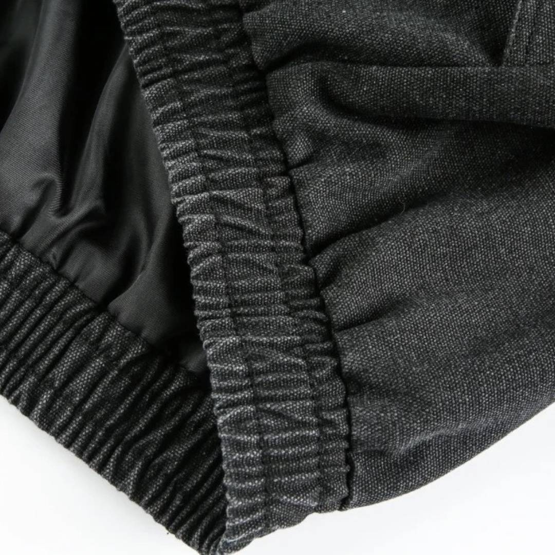 Washed Denim Stand Collar Jacket with Panel Detailing