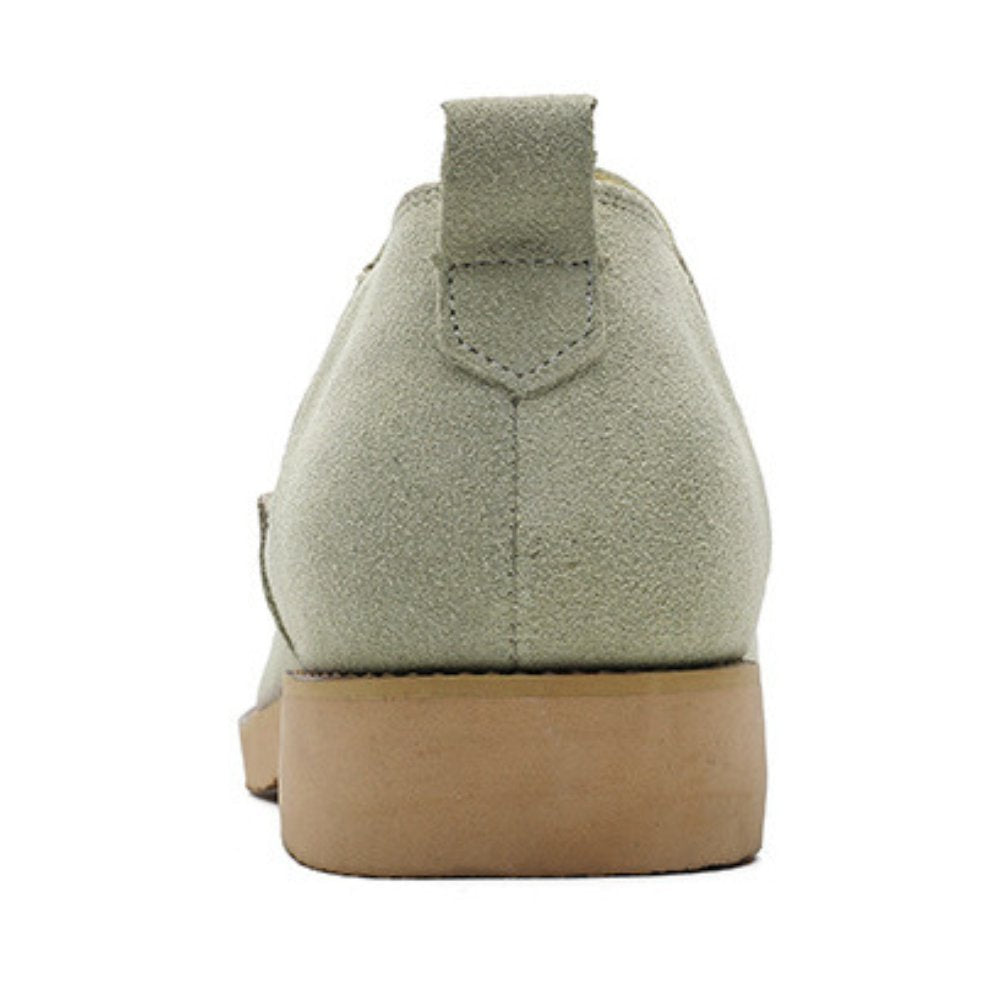 Low-Cut Suede Chelsea Shoes with Tan Sole