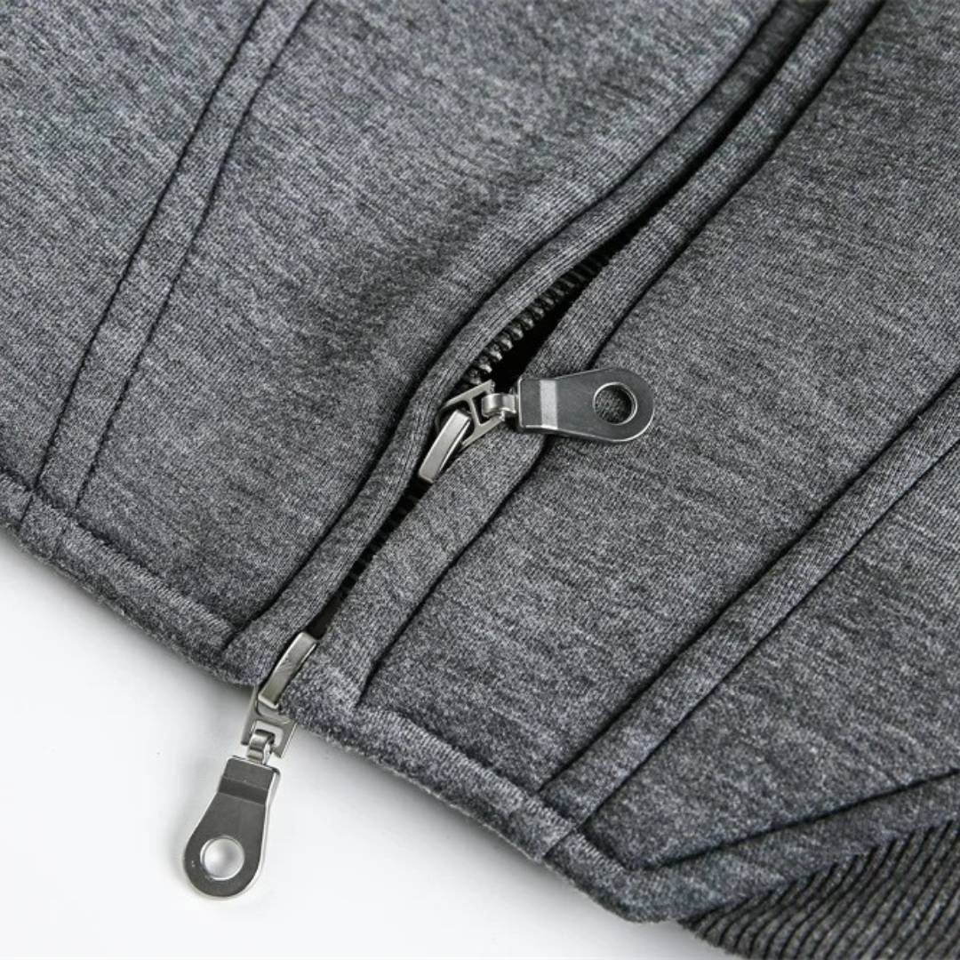Tailored-Fit Spliced Sport Sweatshirt with Full Zip