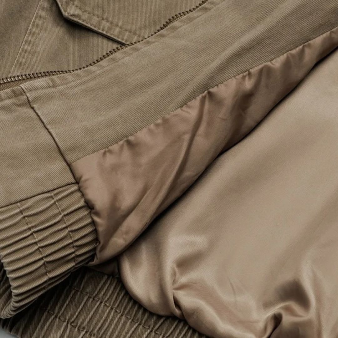 Multi Pocket Workwear Jacket with Stand Collar