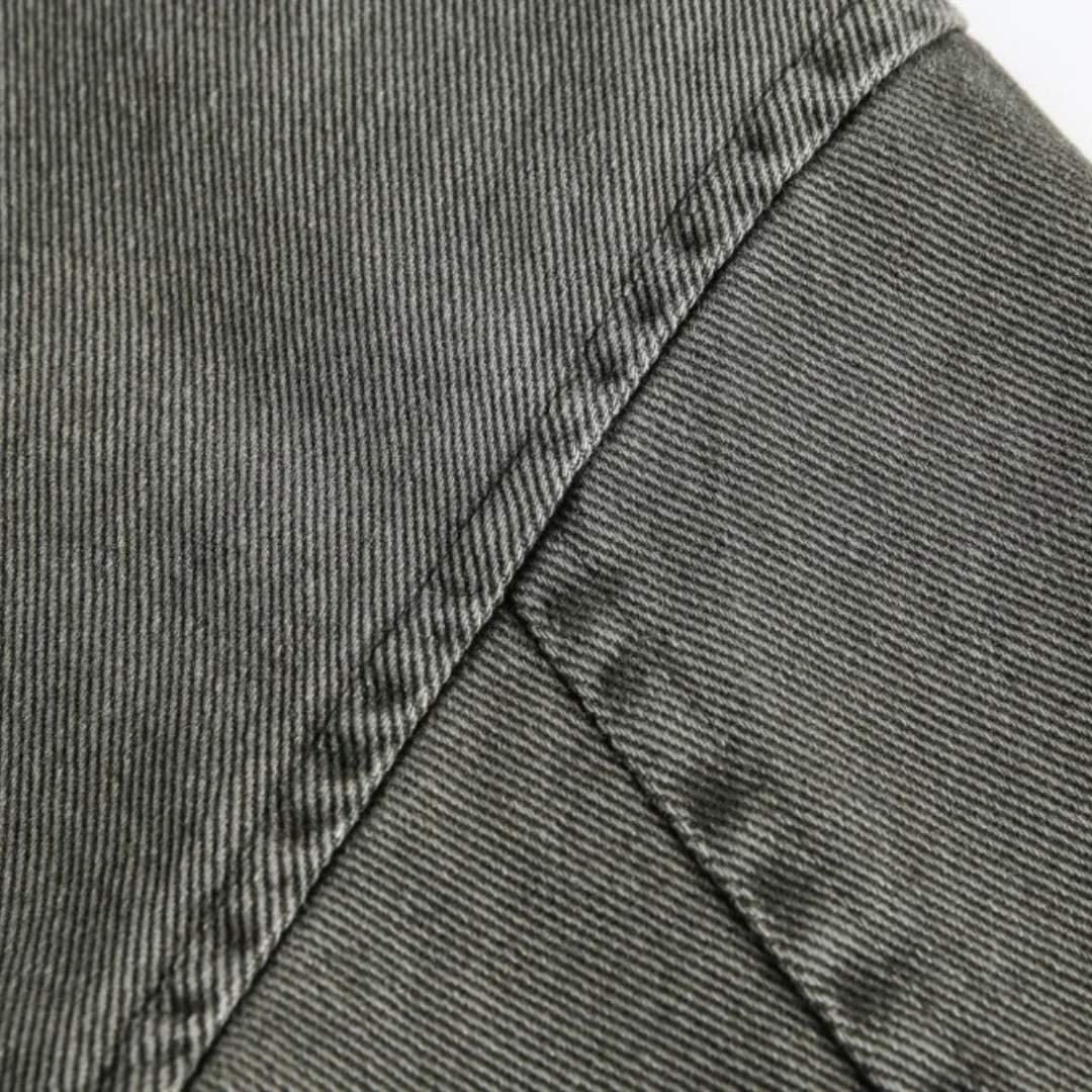 Washed Workwear Jacket With Stand Collar and Oversized Pockets