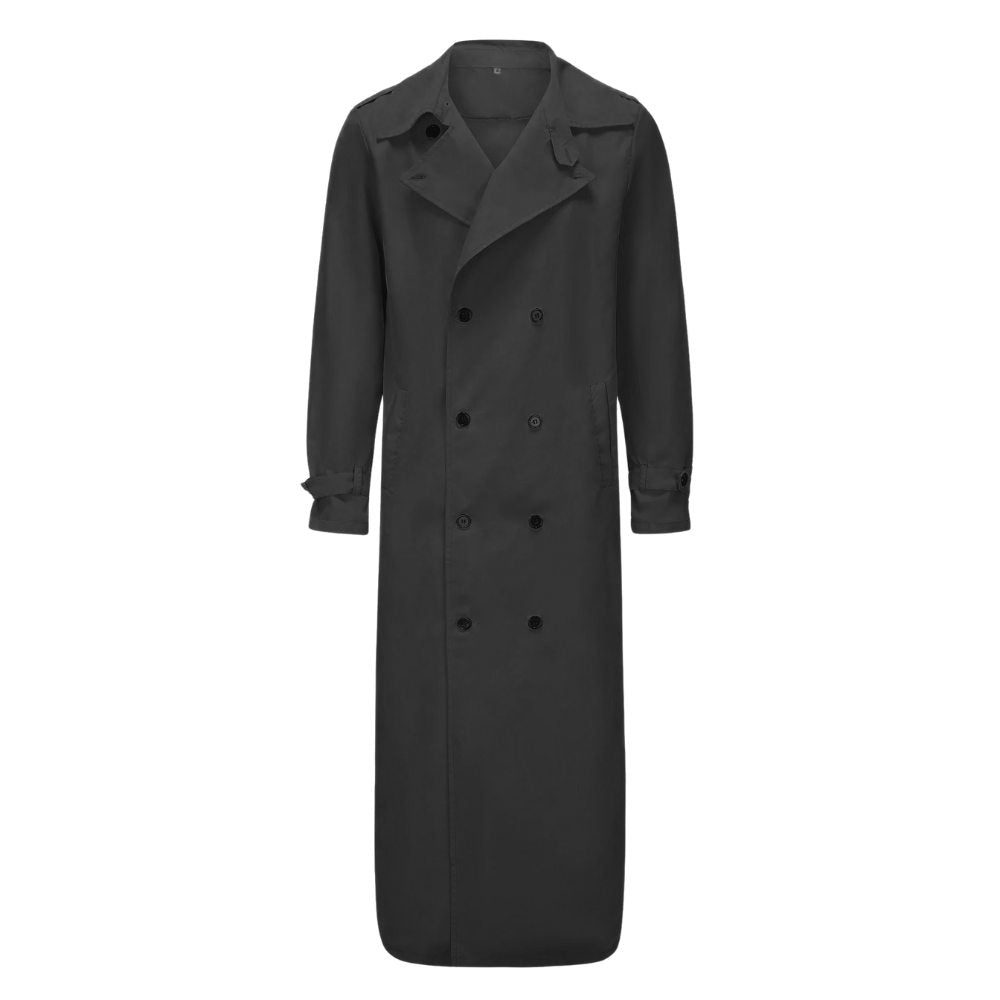 Long Lightweight Button Trench Coat with Belt