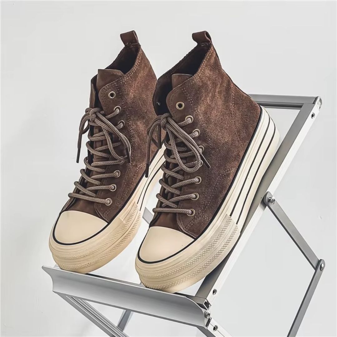 Stacked Sole Suede High-Top