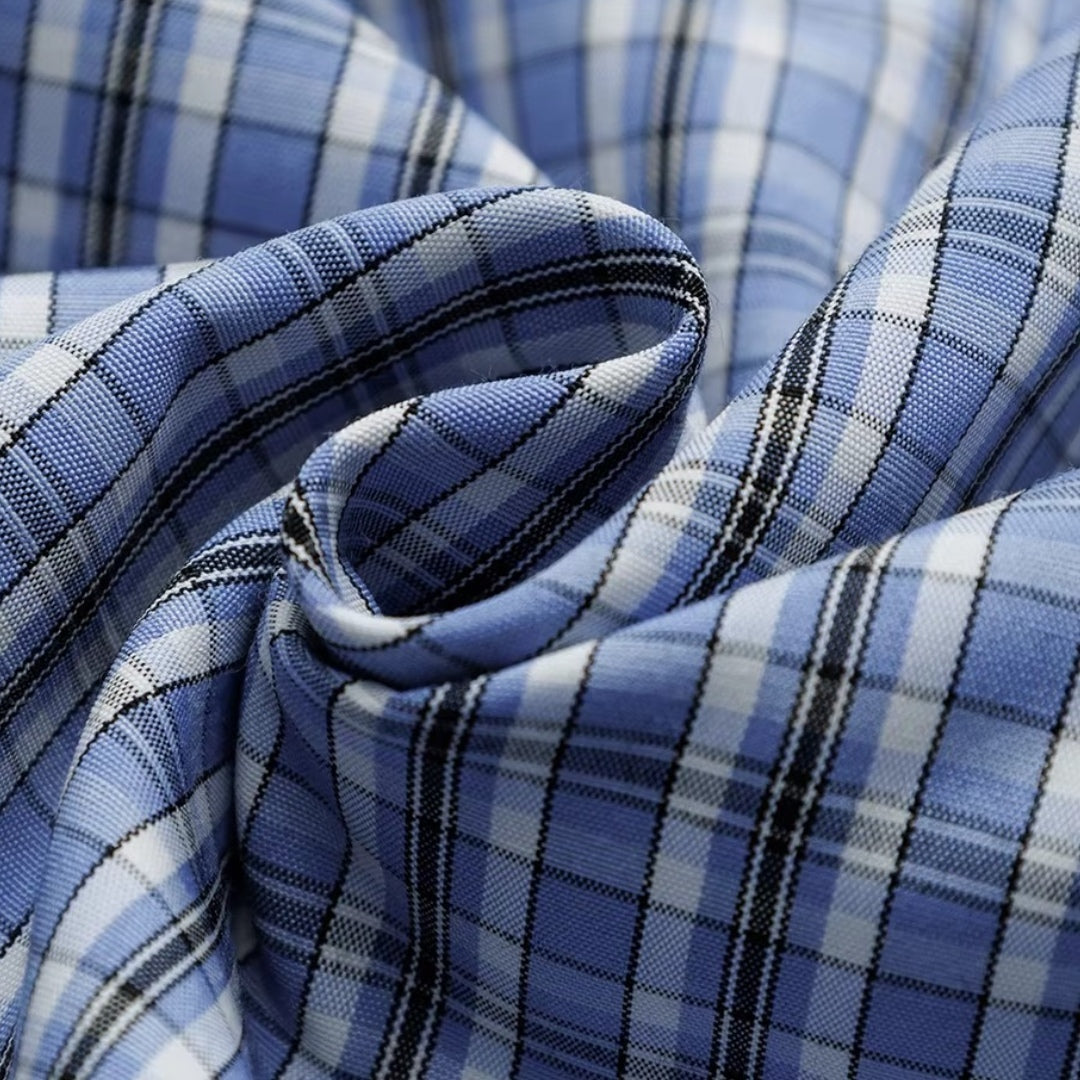 Blue Plaid Windbreaker Jacket