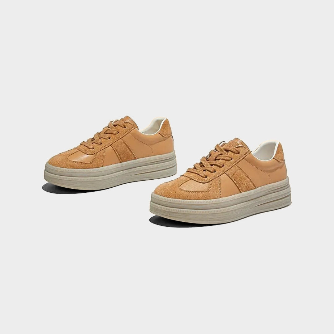 Suede Patchwork Toe Panel Platform Sneakers
