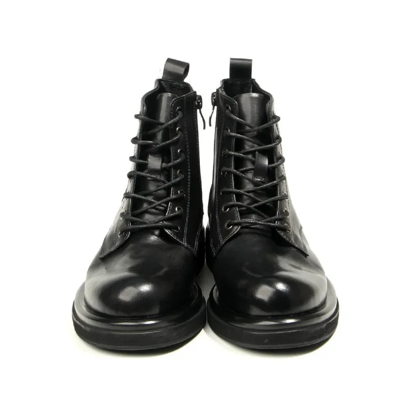 Leather Lace Up Ankle Boots