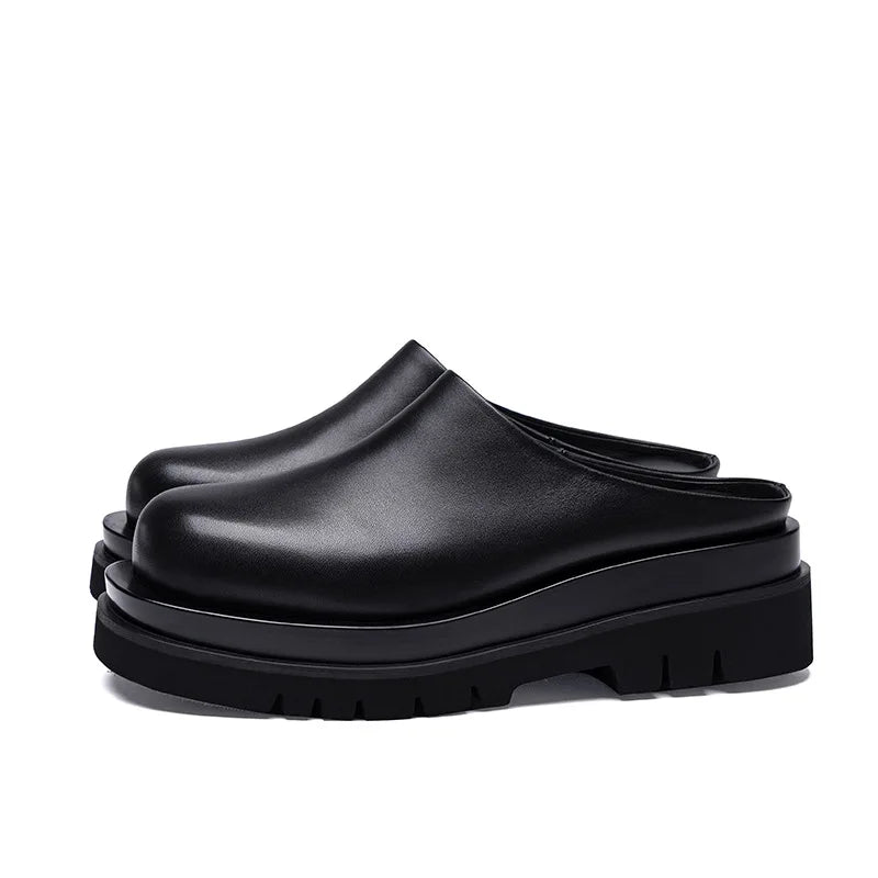 Leather Platform Mules