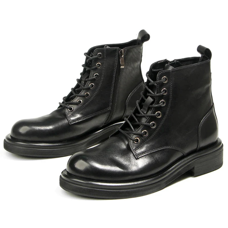 Leather Lace Up Ankle Boots