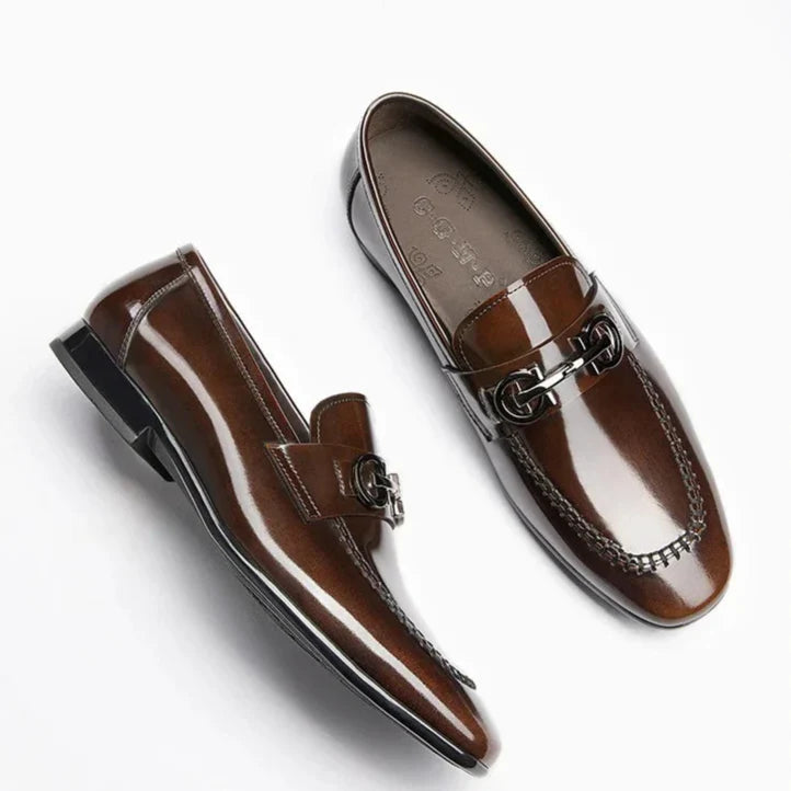 Classic Polished Leather Business Loafers
