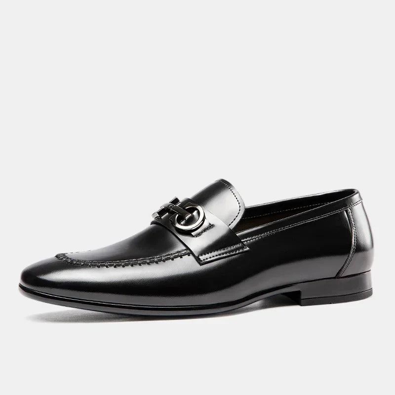 Classic Polished Leather Business Loafers