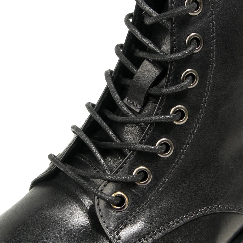 Leather Lace Up Ankle Boots
