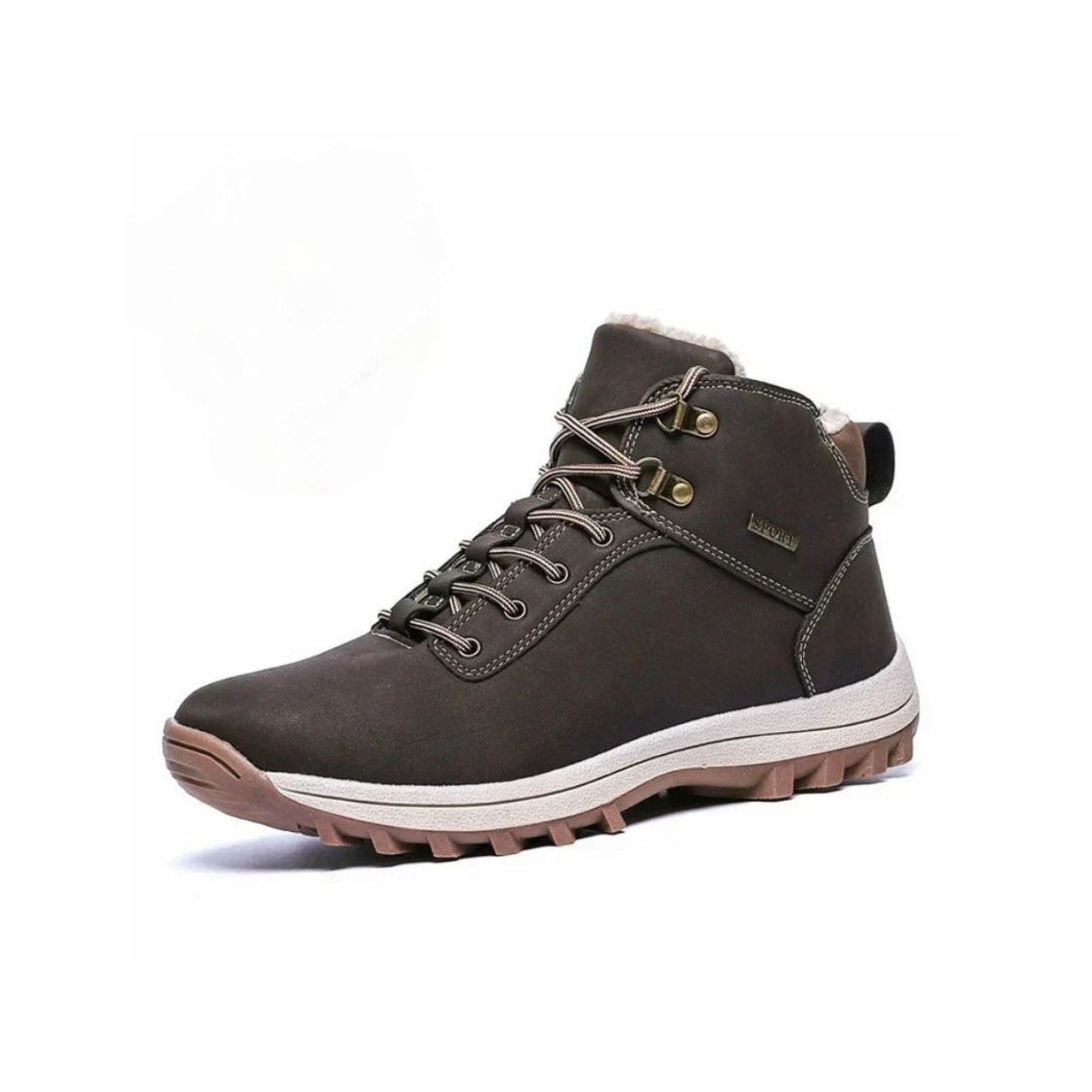 Leather Casual Comfort Hiking Boots with Inner Fur Lining and Water Resistant finish