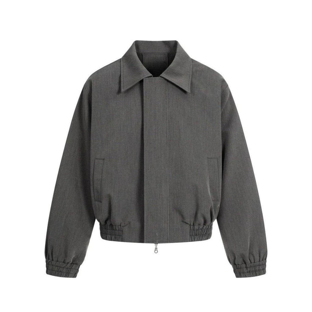 Grey Harrington Jacket with Lapel Collar