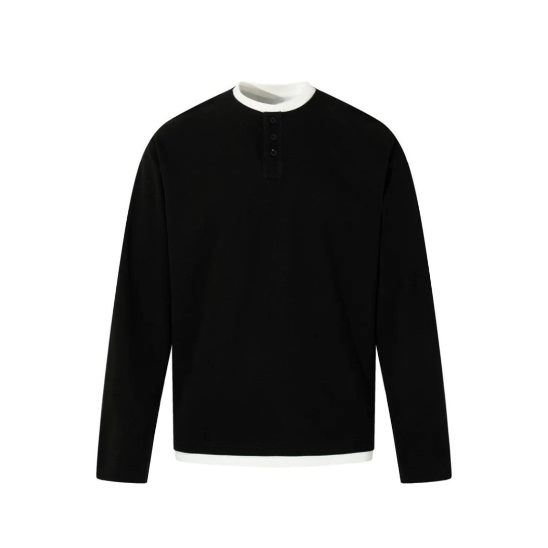 Layered-Look Henley Tee