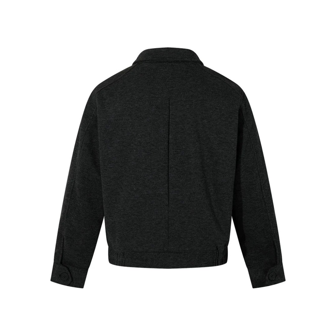 Minimalist Sport Jacket with Hidden Zip-Up and Relaxed Fit