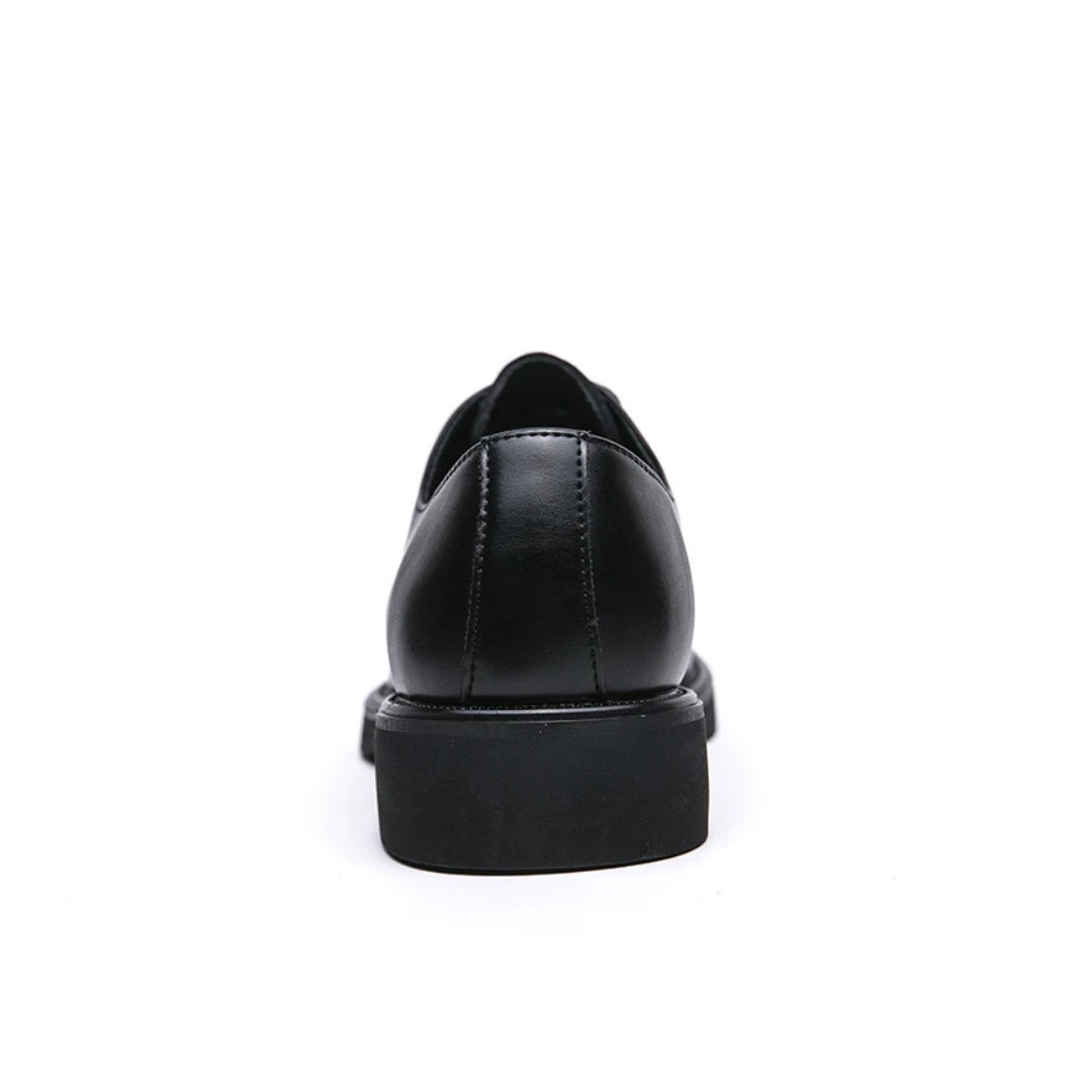 Leather Business Derby Dress Shoes with Platform Cushioned Support Sole