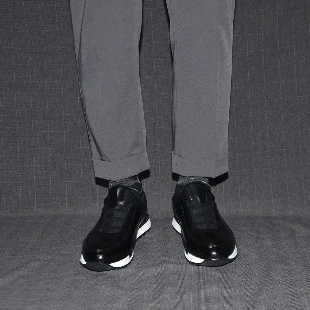 Polished Leather Slip-On Runners
