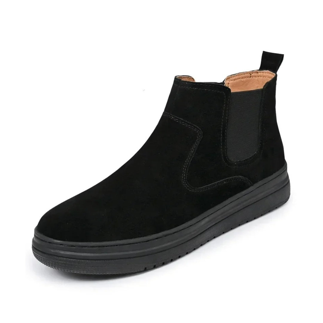 Suede Smart-Casual Leather Slip-On Chelsea Winter Boots