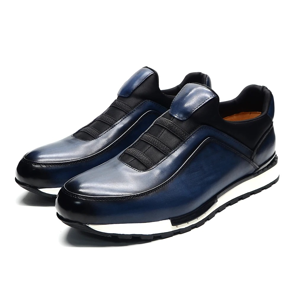 Polished Leather Slip-On Runners