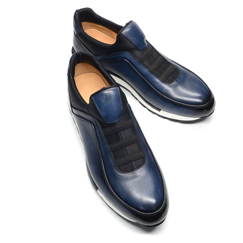 Polished Leather Slip-On Runners
