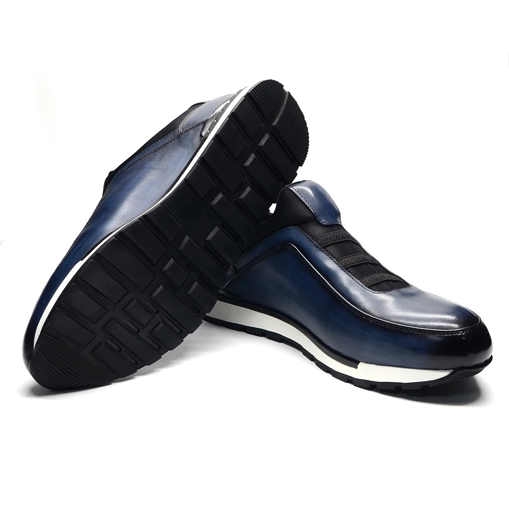 Polished Leather Slip-On Runners