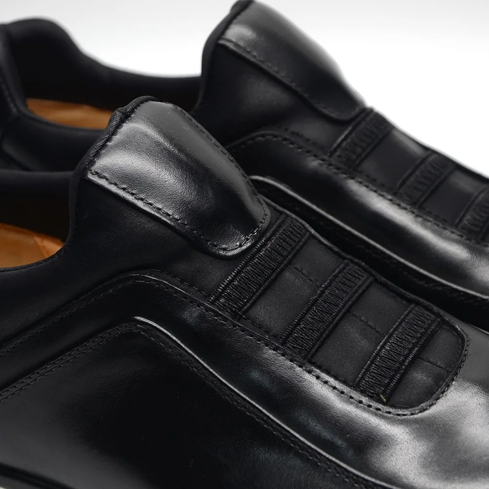 Polished Leather Slip-On Runners
