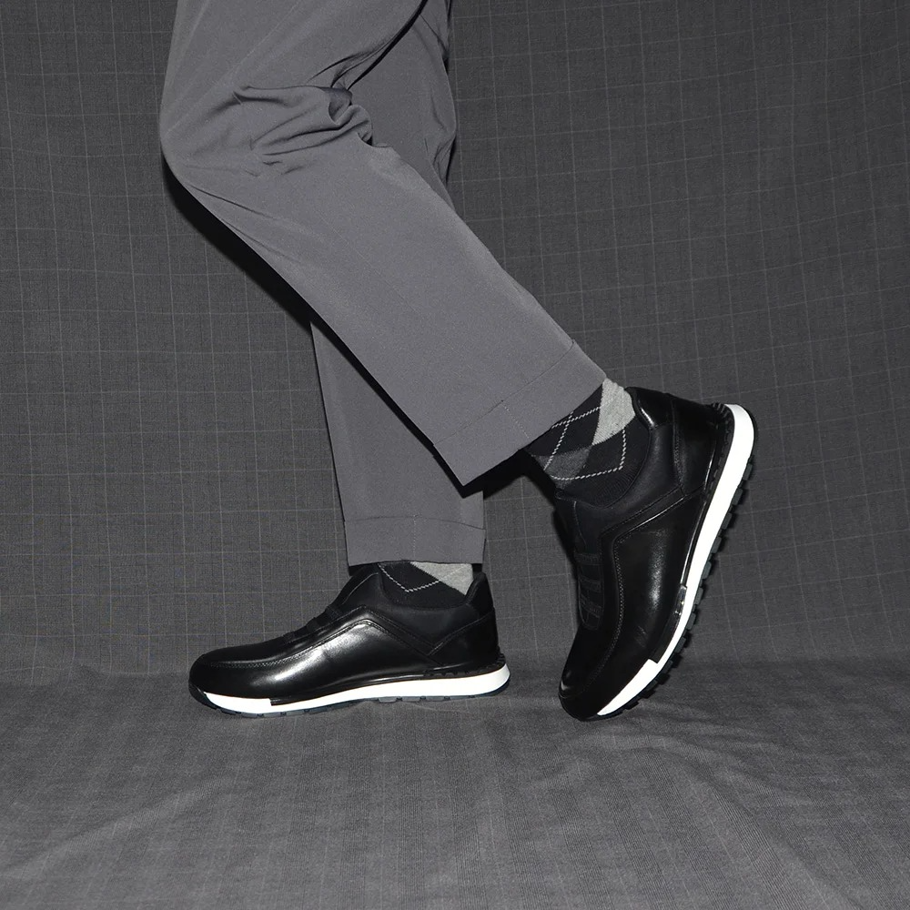 Polished Leather Slip-On Runners