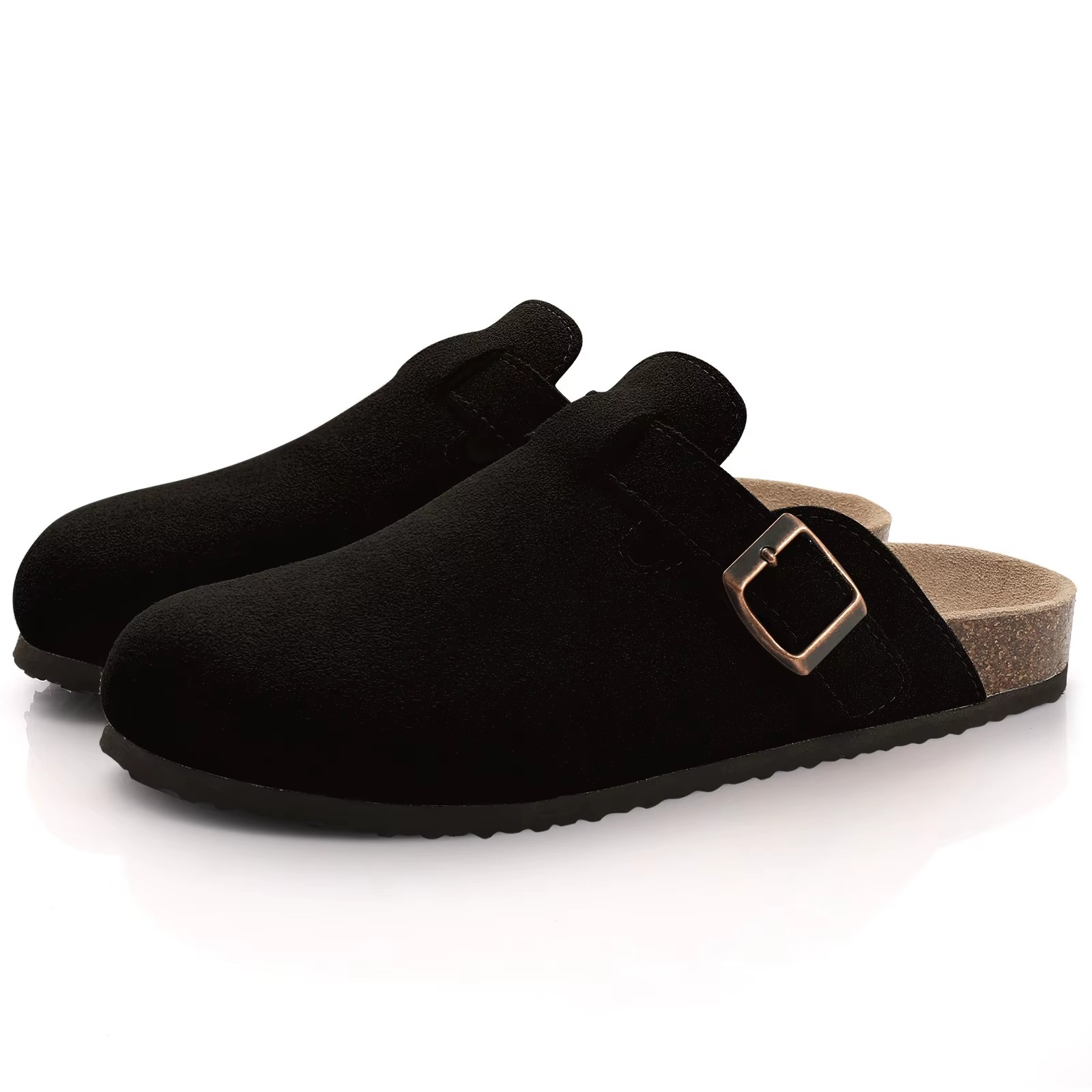Suede Buckle Strap Sandals