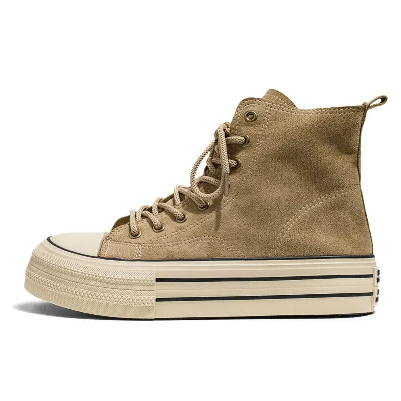 Stacked Sole Suede High-Top