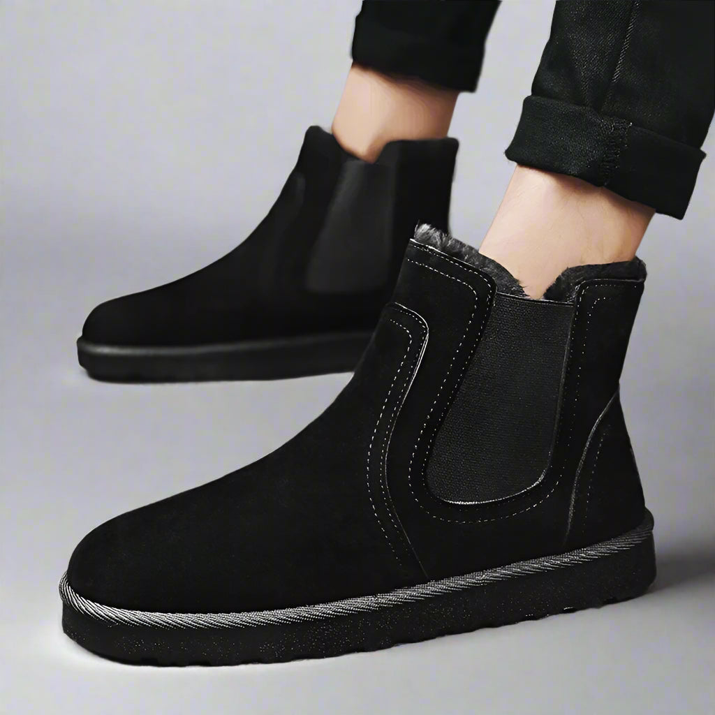 Suede Faux Fur Lined Chelsea Winter Boot