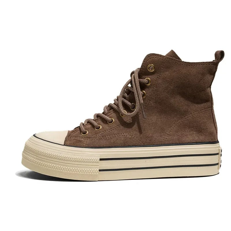 Stacked Sole Suede High-Top