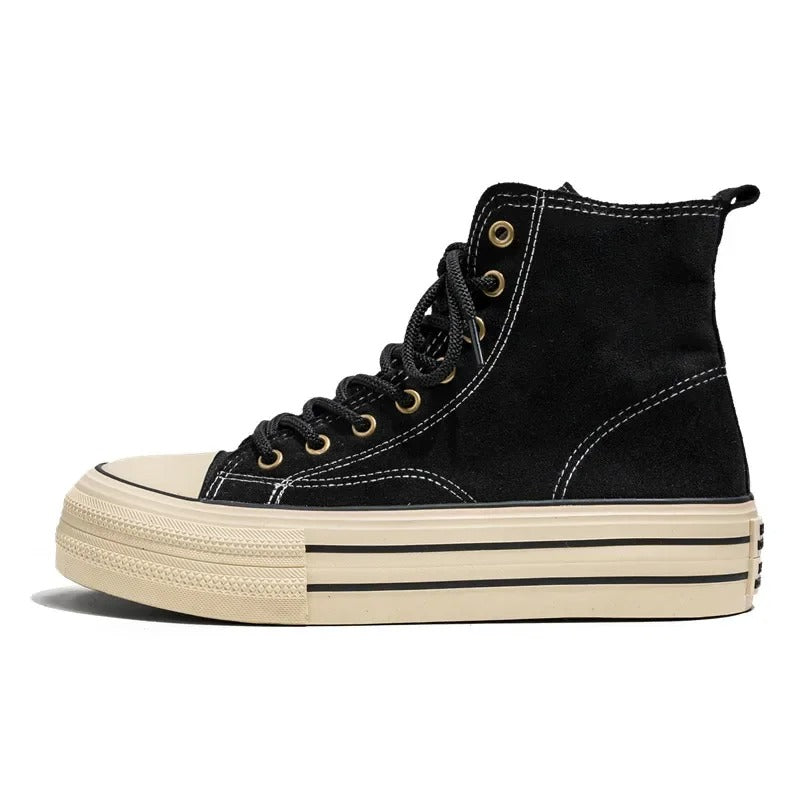 Stacked Sole Suede High-Top